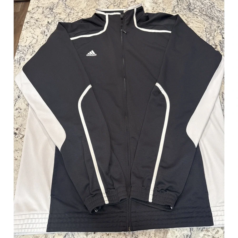 AdidasBlack/White Climalite full Zip‎ Track Jacket Sz 3xl